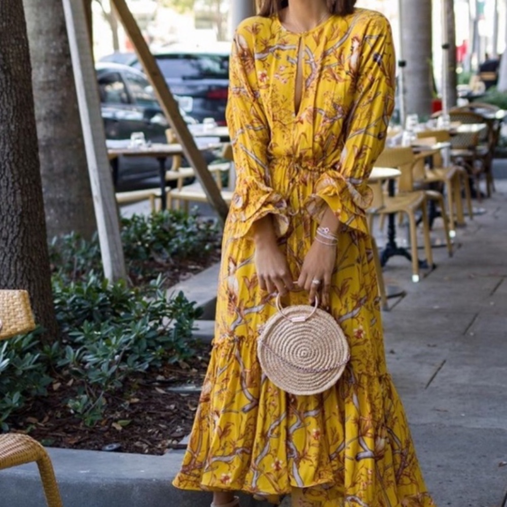 H&M x Johanna Ortiz Yellow Maxi Dress Size XL